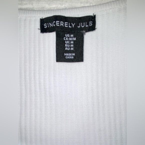 Women Sincerely Jules white‎ squared neckline long sleeves Top size medium - Picture 6 of 8